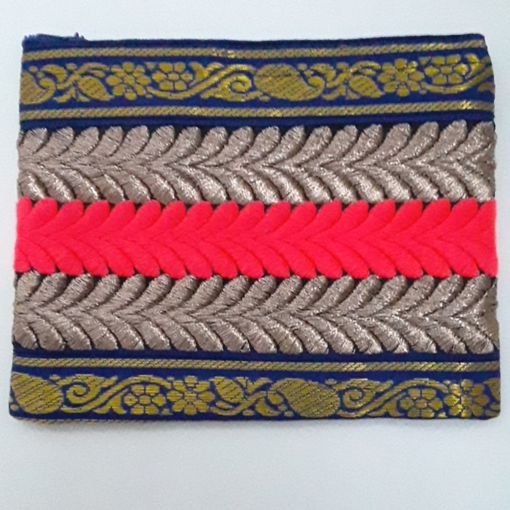 GOLD AND CORAL PINK COSMETICS/MULTI PURPOSE BAG